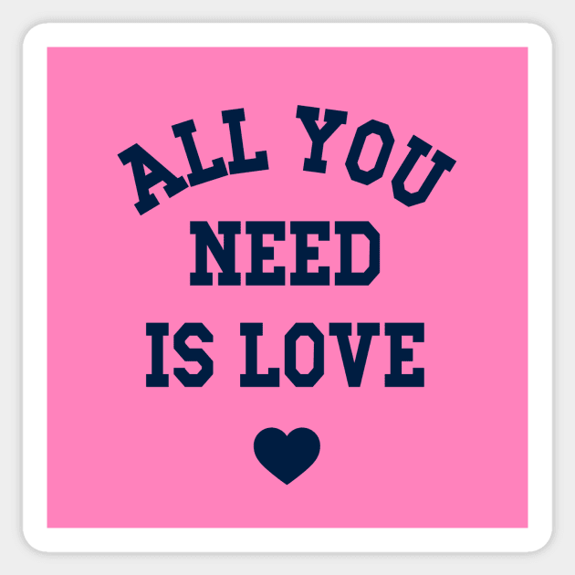 All You Need Is Love, Valentine's Day Varsity Style Matching Couple Sticker by SilverLake